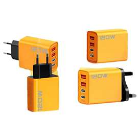 120W双PD+双USB欧美英规手机充电器适用智能设备QC3.0快充充电头