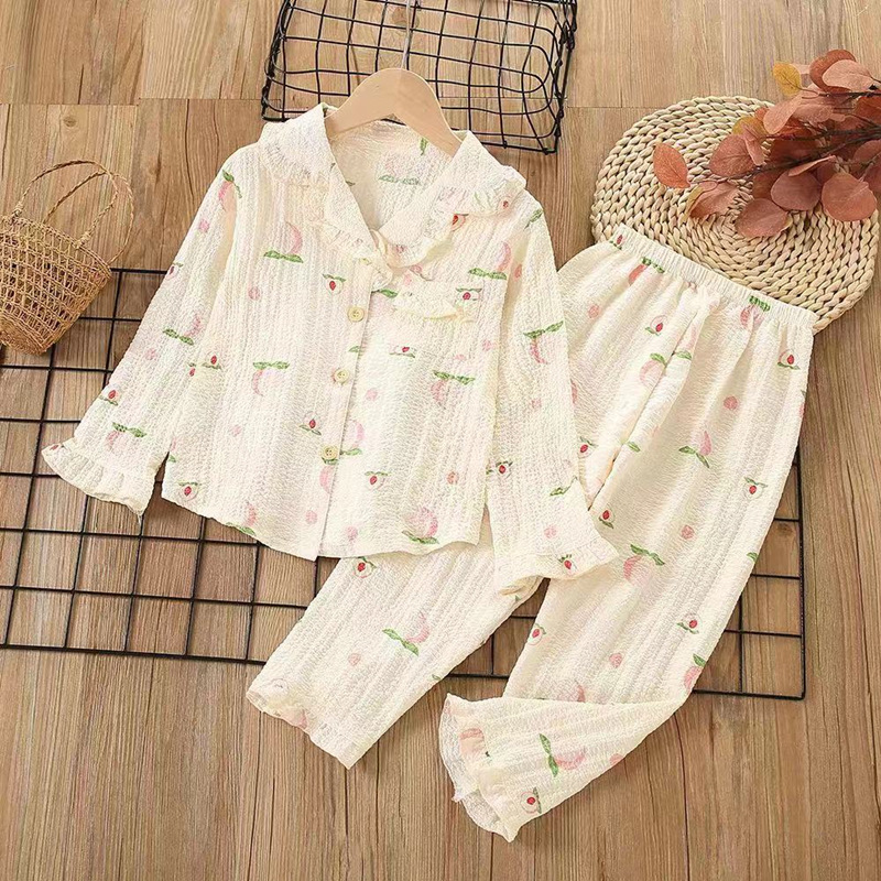 Pijama infantil de manga larga primavera y otoño espuma ropa casual para niños bebé princesa niña ropa de hogar set madre e hija