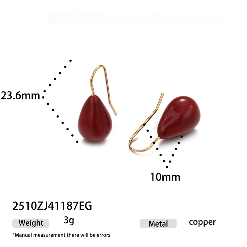 Europa y los Estados Unidos retro alta sensación de goteo de aceite a mano colgante de goteo de agua simple versátil viaje de otoño y invierno estilo de orejas de calidad