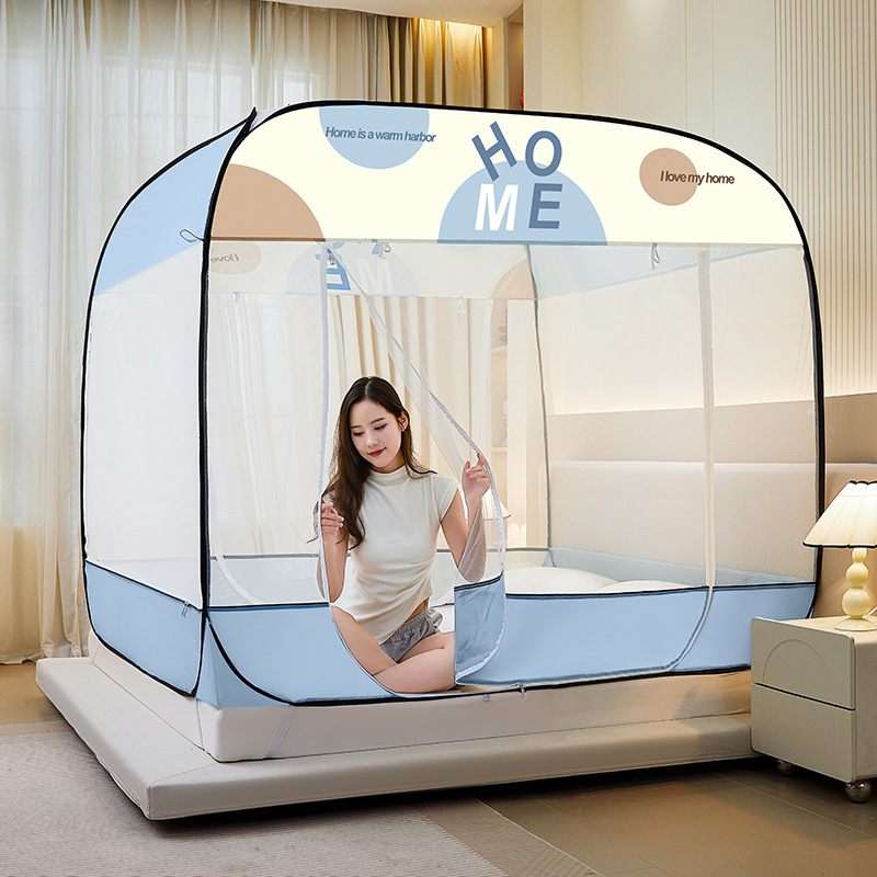 Sin mosquiteros instalados, mosquiteros de Mongolia, mosquiteros de tres puertas, mosquiteros desmontables con cremallera superior a prueba de polvo al por mayor