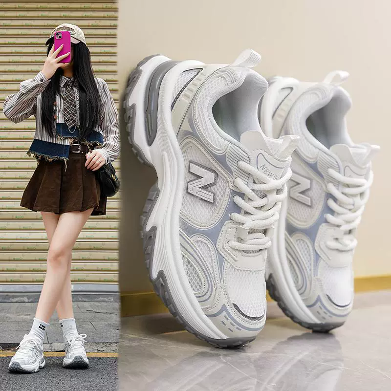 时尚四季新款字网面百搭情侣老爹鞋舒适男女运动鞋