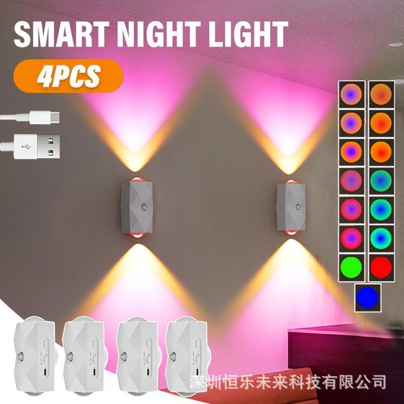 クロスボーダー RGB シンフォニーウォールランプ磁気吸引インテリジェント人体誘導 LED カラフルな雰囲気ライト廊下リビングルーム|undefined