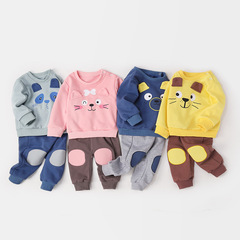 New Spring and Autumn Set Children's Apparel Cute Hoodie for Baby Boys, Children's Korean Style, Little Girls' Sports Infant Clothing
