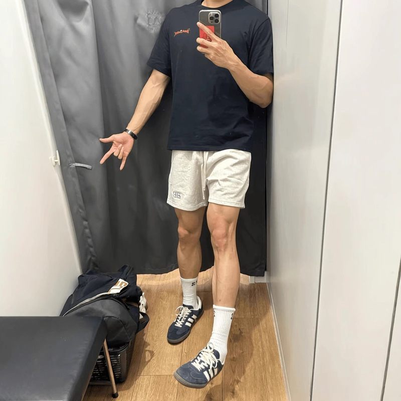 Summer American-style Casual Shorts Men's and Women's Embroidery Sports Loose All-match Thin Couple's Sweatpants Beach Triple Quad Pants