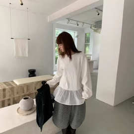 2026早春新品女装 韩系大版T恤  中长款网纱宽松上衣 批发