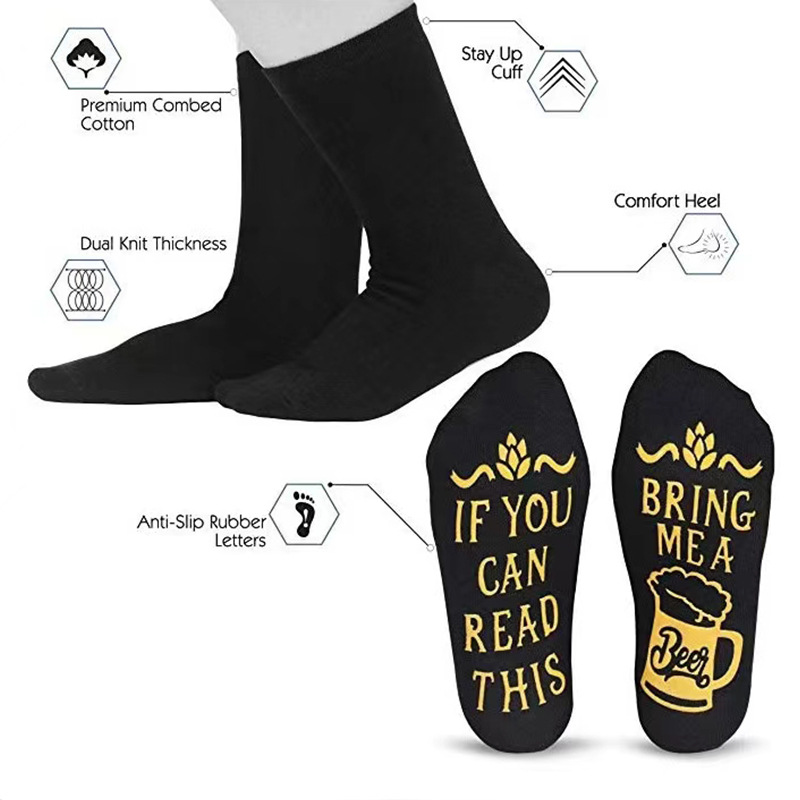 Men's Casual Letter Cotton Crew Socks A Pair display picture 5