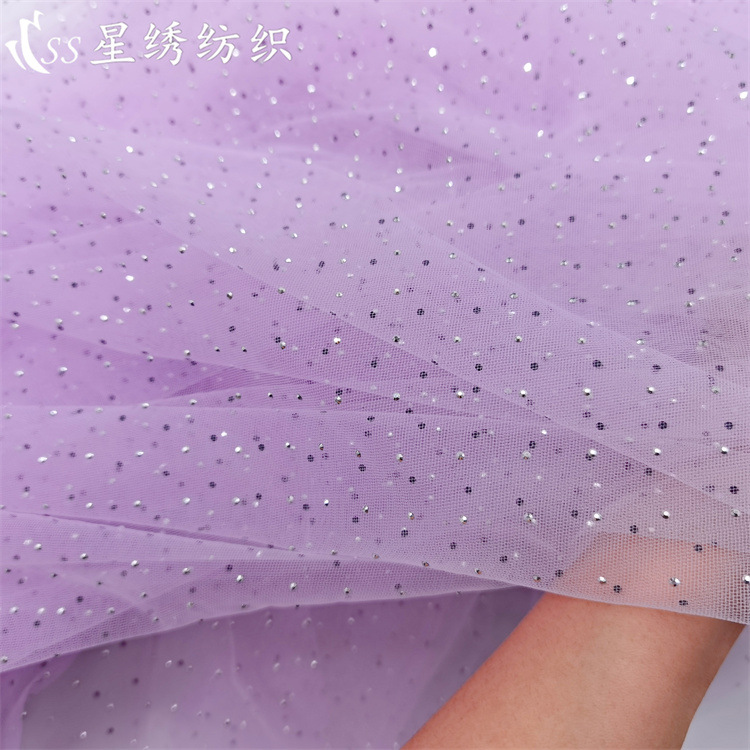 高品质瑞士网烫钻高密度银色钻高温烫钻工艺柔软婚纱女装纱布料