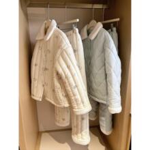 甜美可爱卡通夹棉睡衣女秋冬季新款加绒加厚保暖套装家居服可外穿