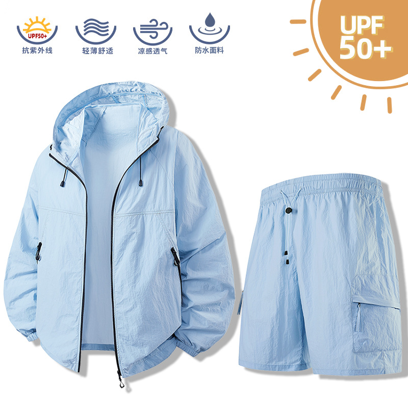 Verano al aire libre conjunto de pantalones pantalones cortos de enfriamiento de protección solar ropa de protección solar para hombres y mujeres sensación de hielo