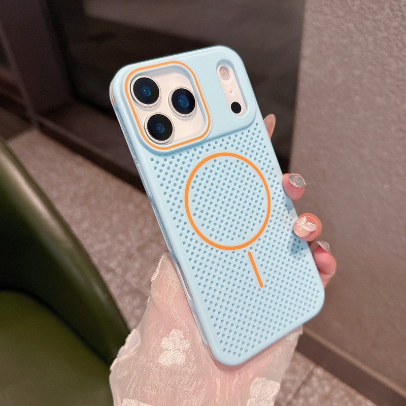 新款撞色超薄散热细圈磁吸适用iPhone17promax手机壳苹果15保护壳|undefined