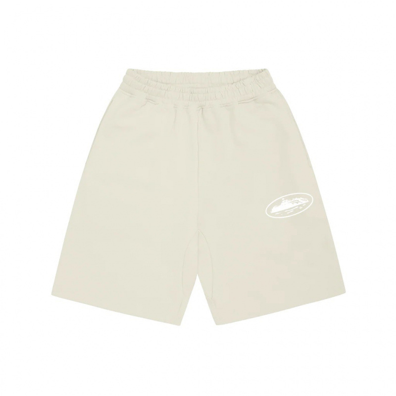 Corteiz Island Sweat Shorts Puff Print Off White