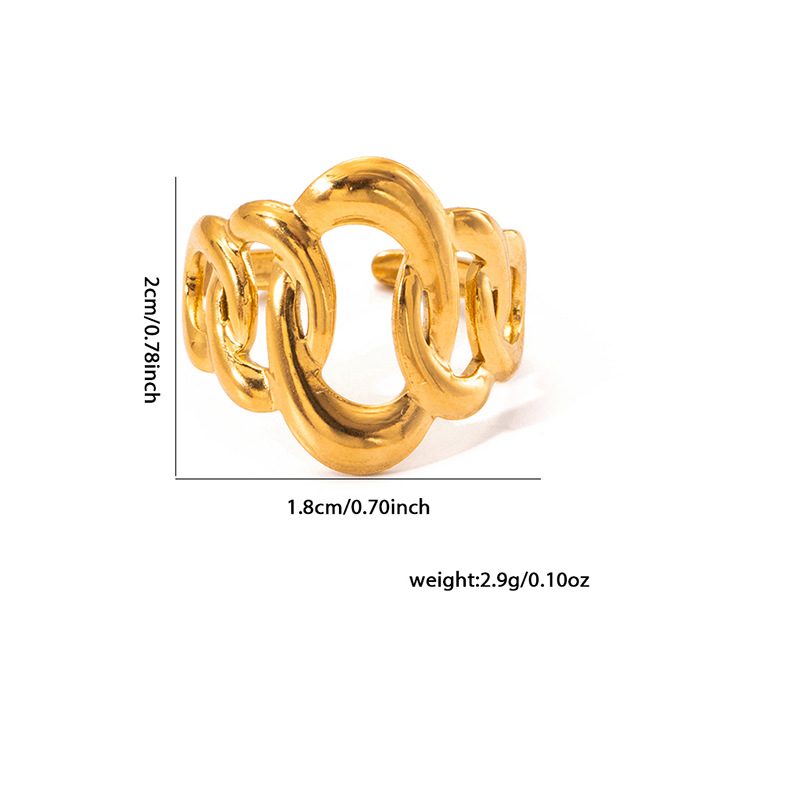 Groothandel Sieraden Elegant Kruis Liefde Hartvorm Effen Kleur Titanium Staal Open Ring display picture 2