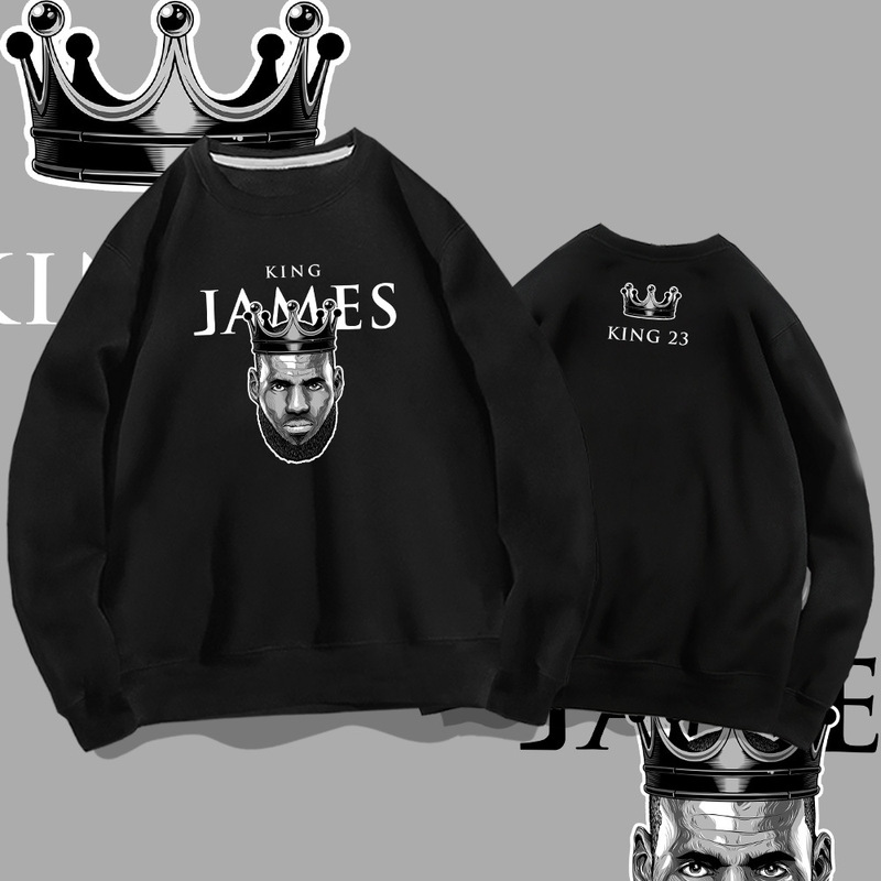 Lebron James No. 23 Crewneck Sweatshirt for Men and Women, Trendy Spring and Autumn Clothing, Loose Shoulder, Large Size Long-Sleeved Jacket Lebron James No. 23 Crewneck Sweatshirt for Men and Women, Trendy Spring and Autumn Clothing, Loose Shoulder, Large Size Long-Sleeved Jacket