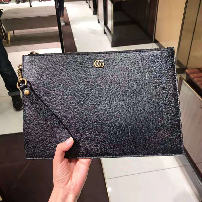 Factory Wholesale 2021 new pattern genuine leather ultrathin leisure time man clutch bag Top layer leather fashion Cross section Handbag