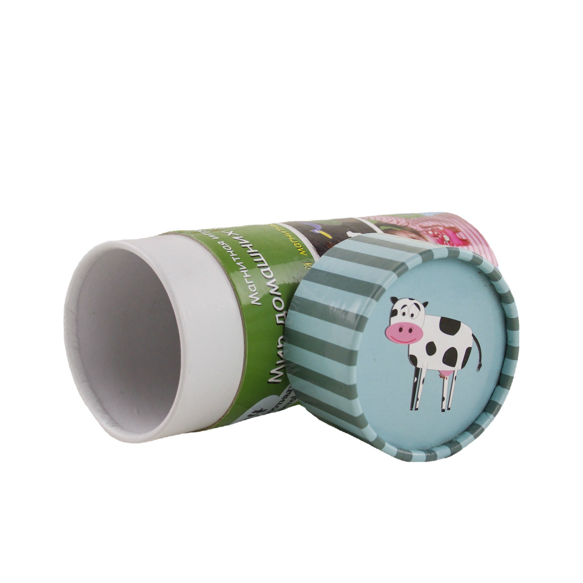 生产眼镜包装 化妆品开窗纸筒包装 表面印刷 烫金工艺纸筒