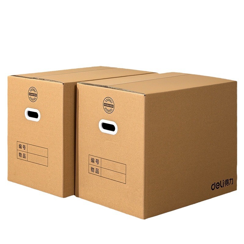 Cartón de transporte Deli / DeLi, caja de embalaje de cartón grueso de 5 capas, caja de embalaje de transporte con hebilla de plástico