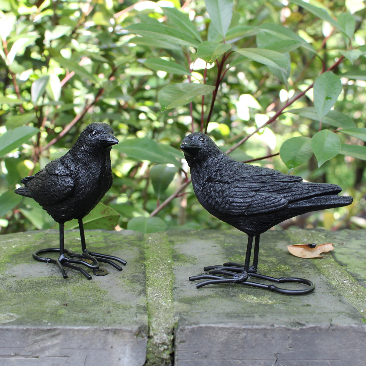 Halloween New Crow Set Two Resin Ornaments Simulation Crow Ghost Festival Party Desktop Garden Decoration Now