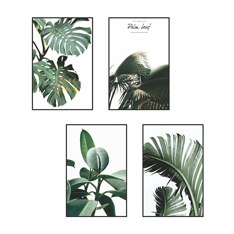 Nouvelle Plante Verte Feuille De Tortue Rectangle Plat Cadre Photo Autocollant Mural display picture 5