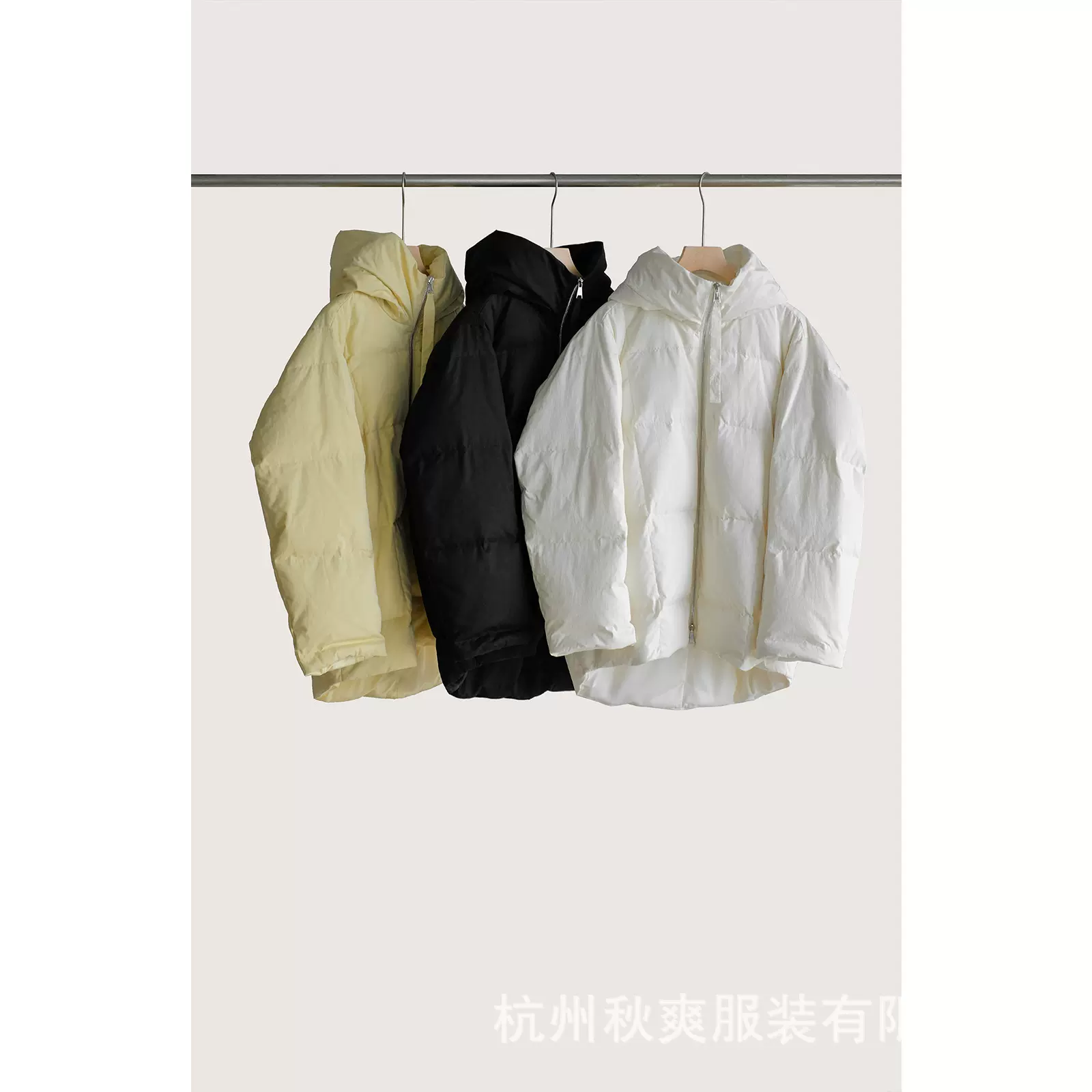 秋冬jil家小众极简风绗格90白鹅绒羽绒服外套女中长款加厚保暖