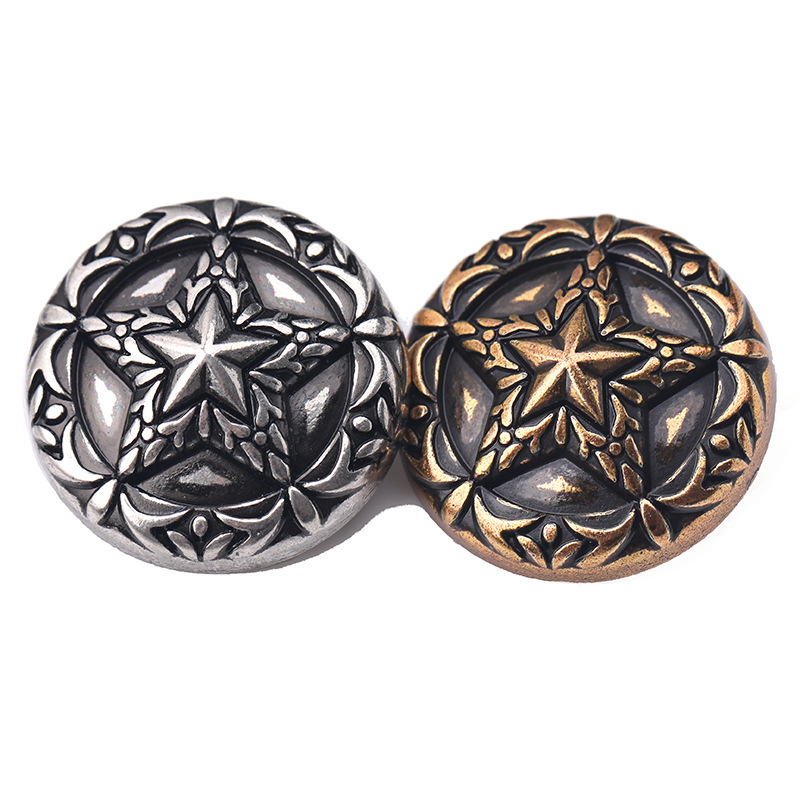 Woolen coat coat buckle wholesale suit protruding surface metal clothing accessories five-pointed star formal hand sewing buckle alloy