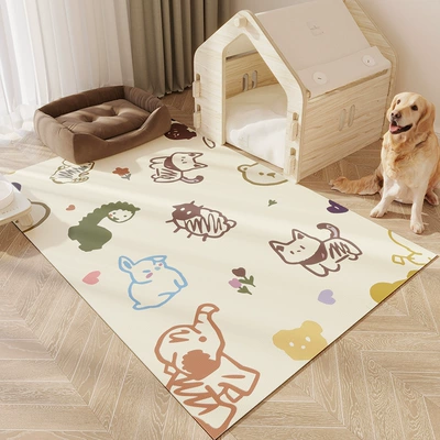 Avtomobil döşəmə paspasları, Pet Floor Mat Waterproof Diaper - green-dinosaur-small-animal-6090cm-a-touch-of-clean