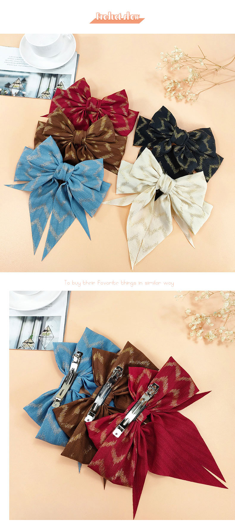 Korean New Bronzing Bow Hairpin Fabric Personality Hair Clip display picture 3