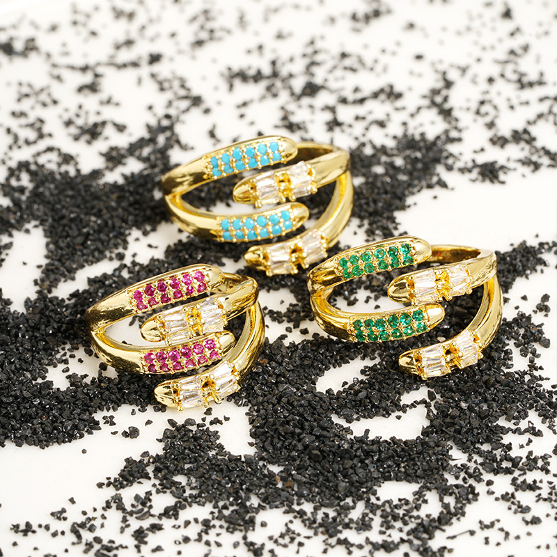 Anillo de oro de arena transfronterizo de mujeres chapadas en oro de 18 quilates nicho de estilo europeo y americano irregular joyas multicapa no se desvanecen joyas