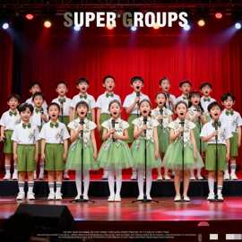 儿童合唱演出服幼儿园毕业典礼诗歌朗诵合唱表演服装女童蓬蓬纱裙
