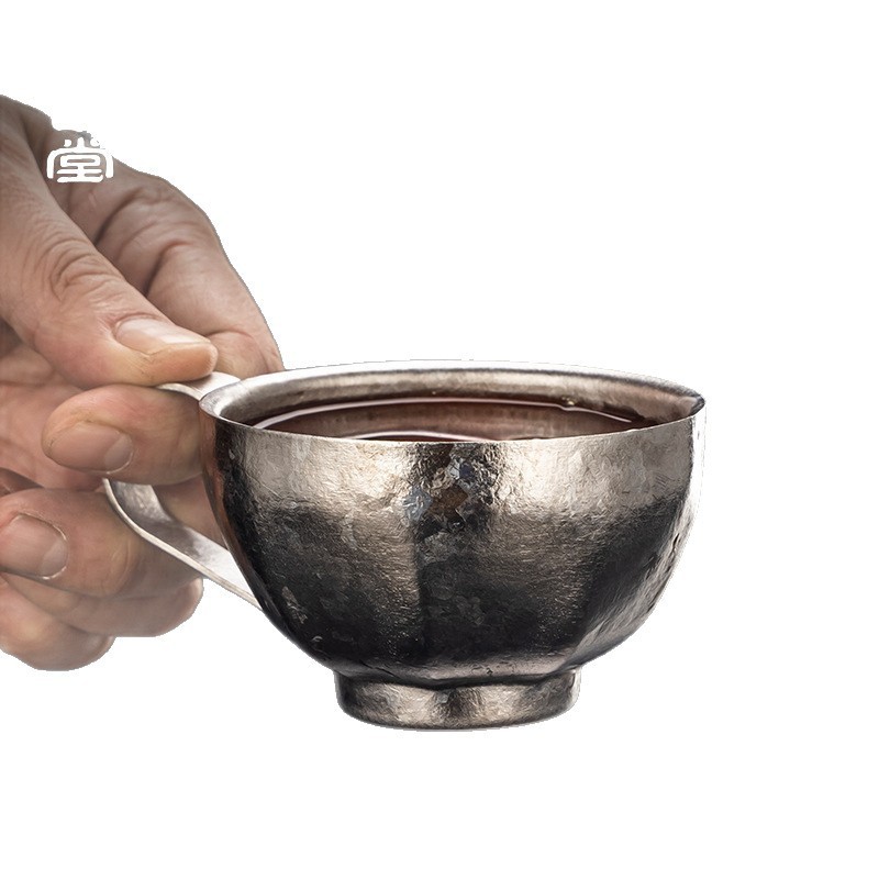 Rongshantang 二層純チタンコーヒーカップ、女性用、オフィス用の高価値アフタヌーンティーコーヒーカップ|undefined