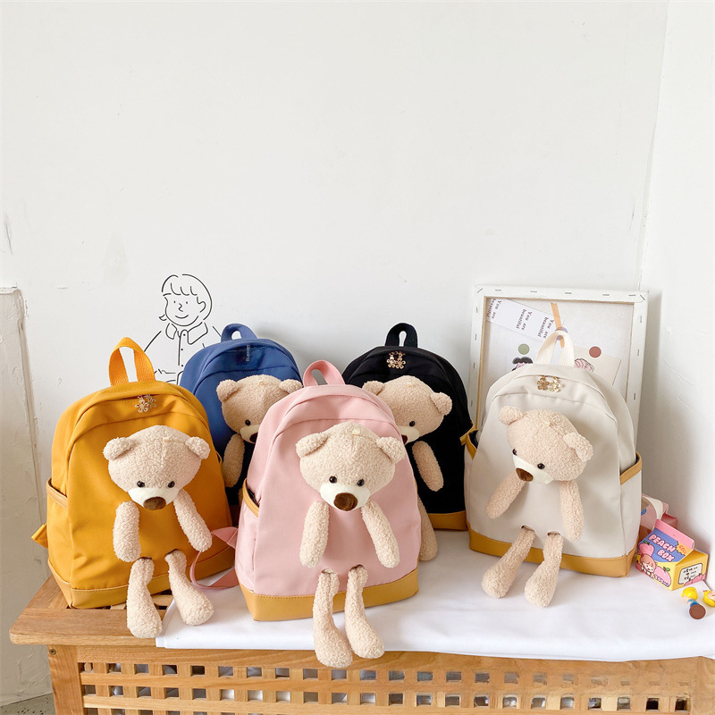 Children's schoolbag kindergarten cute cartoon big bear bag for girls double shoulder bag baby fashionable little girl backpack rabbit