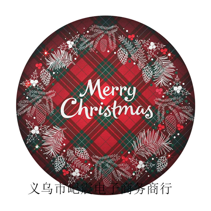 Transfronterizos Amazon temu Navidad lino redondo almohadilla de mesa de corte borde artesanía cocina almohadilla de mesa de comedor