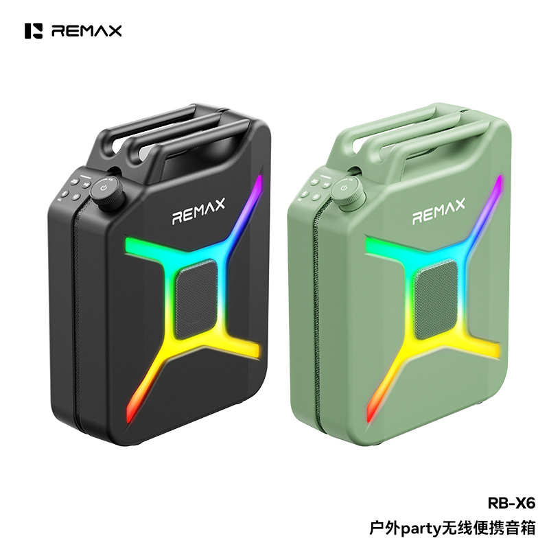 REMAX 创意战地油桶设计蓝牙音响带LED炫酷灯效便携蓝牙音箱RB-X6