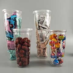 卸売り100引きやすいコーンボトルpetプラスチック缶食品間食密封缶コーン包装瓶