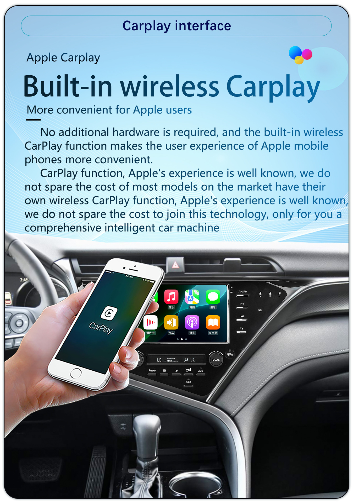 Suitable for 9-Inch 18-19 Model Toyota Camry Wireless Carplay Car Navigation 360 Panoramic All-In-One Machine