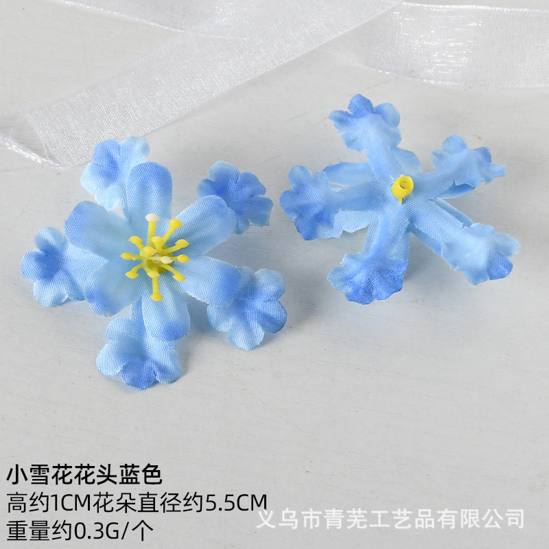 Simulación de flores azules DIY accesorios de cabeza de flores material de boda flor de flor flor flor de flor flor flor de pecho de flor de cabeza pared en el viento