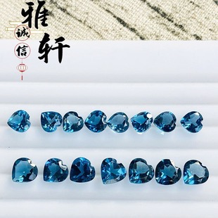 Love-shaped London Blue Topaz Bare Stone 4MM-8MM Jewelry Ring