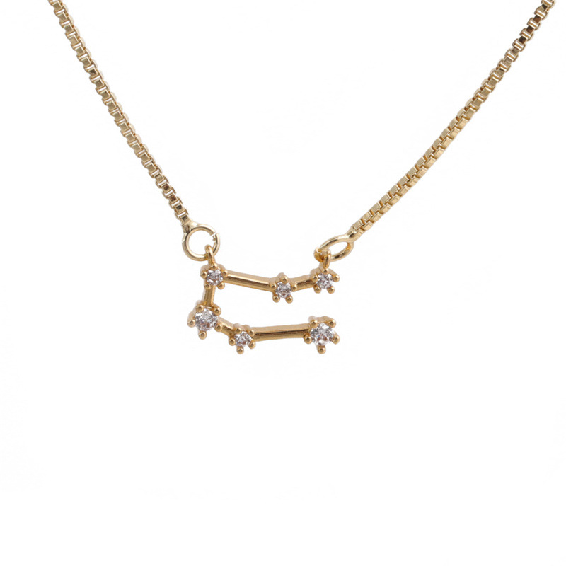 simple golden zircon constellation shape pendant necklacepicture12