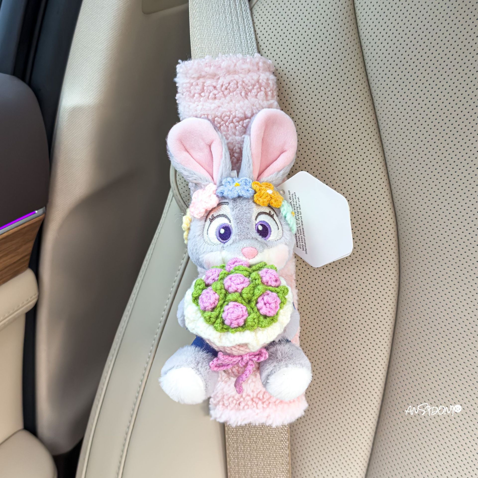 Zootopia Judy Nick Bouquet Car Seatbelt Shoulder Pad Car Seatbelt Cover Car Interior Decoration