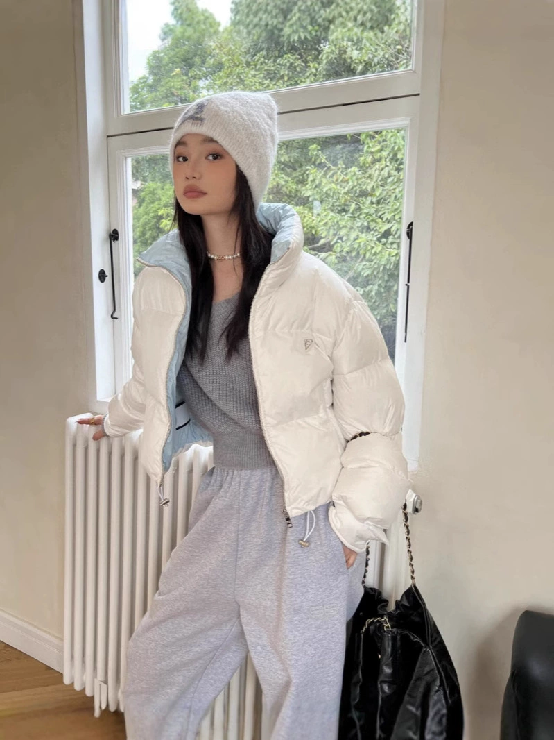 Высокая версия PRA семейная короткая женская сноутюбенная куртка Re-NYLON женская короткая зимняя куртка с пухом