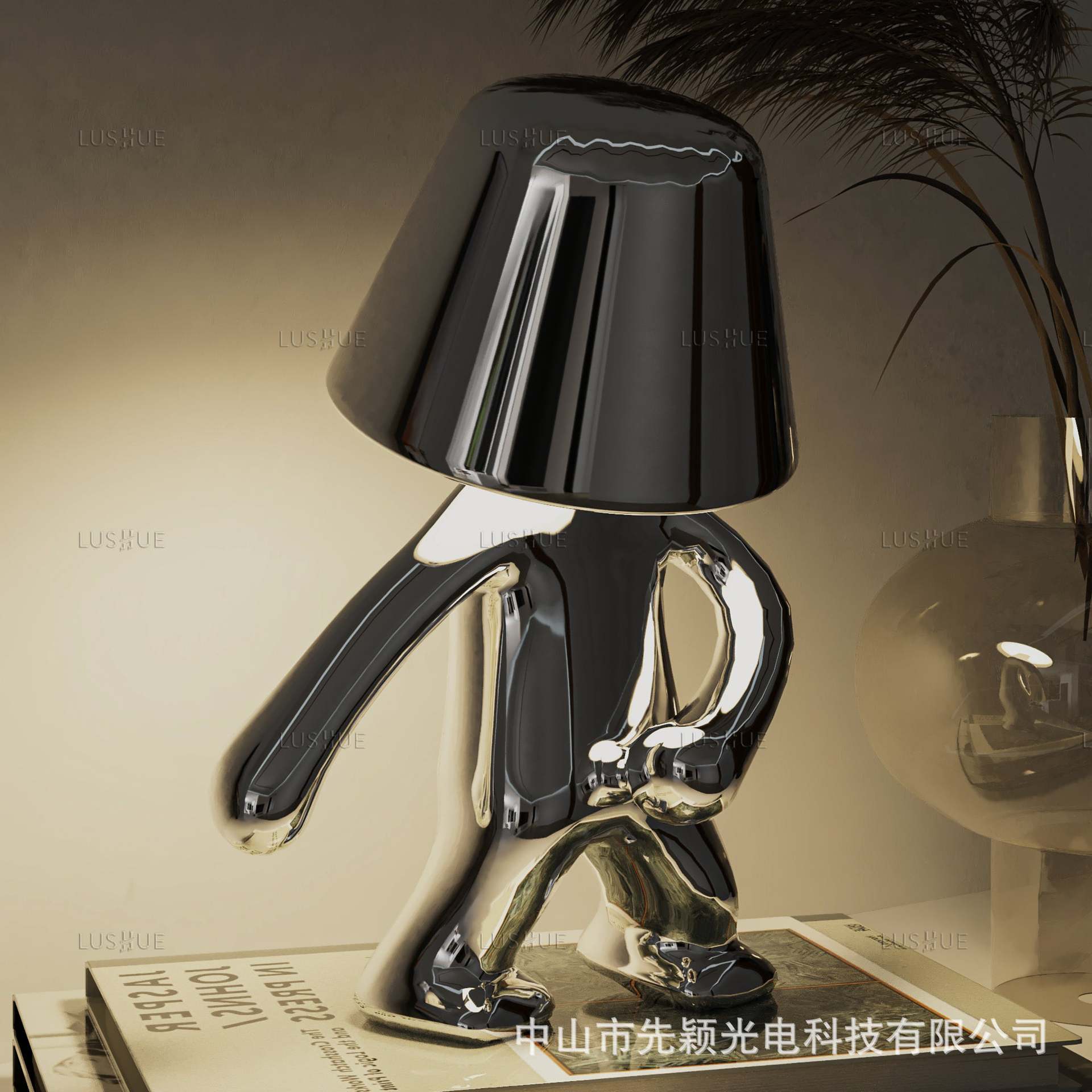 Fábrica transfronteriza Hermanos de oro lámpara de mesa decoración noche luz lámpara pensador