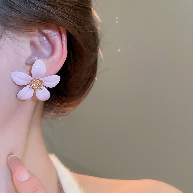 1 Par Dulce Flor Esmalte Aleación Hierro Pendientes display picture 33