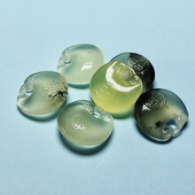 岫玉小福袋 天然玉石小胖福字钱袋挂件吊坠diy饰品配件批发送绳子