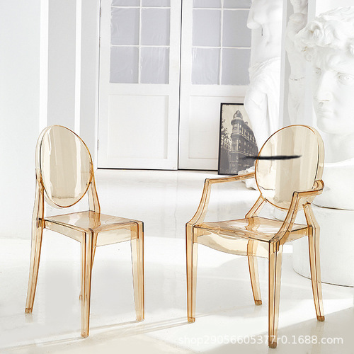 Owia Acrylic Dining Chair | Transparent, Lightweight Chair | Wedding & Instagram-Style Meeting Chair | Nordic Ghost & Devil Crystal Chair