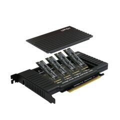 Pciex16ターンnvme 4ディスク拡張カードソリッドステートssdハードディスクm.2アダプタraid分割可能なアレイカード