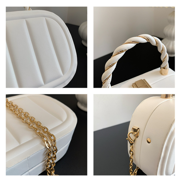 Women's Twisted Handle Chain Shoulder Crossbody Bag, Elegant Style_voghion.com