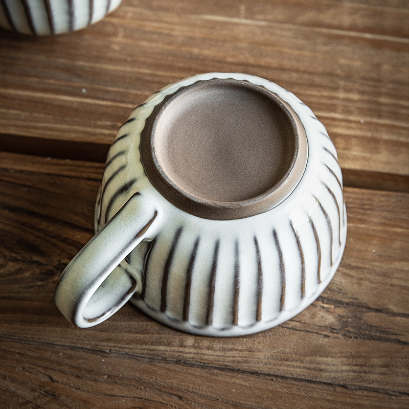 Giessen vintage taza abierta alivio americano taza de café Garland latte cerámica exportación al por mayor