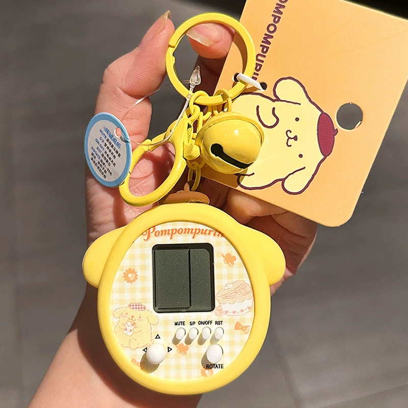 Sanrio, подлинная мультяшная брелок, мини-игровая консоль, игрушка, аксессуар для рюкзака, подарок на день рождения
