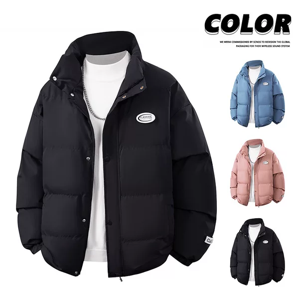Cotton jacket for men and women, stand-up collar, new winter style, thickened and warm, suitable for young couples, casual versatile coat, puffer jacket, trendy