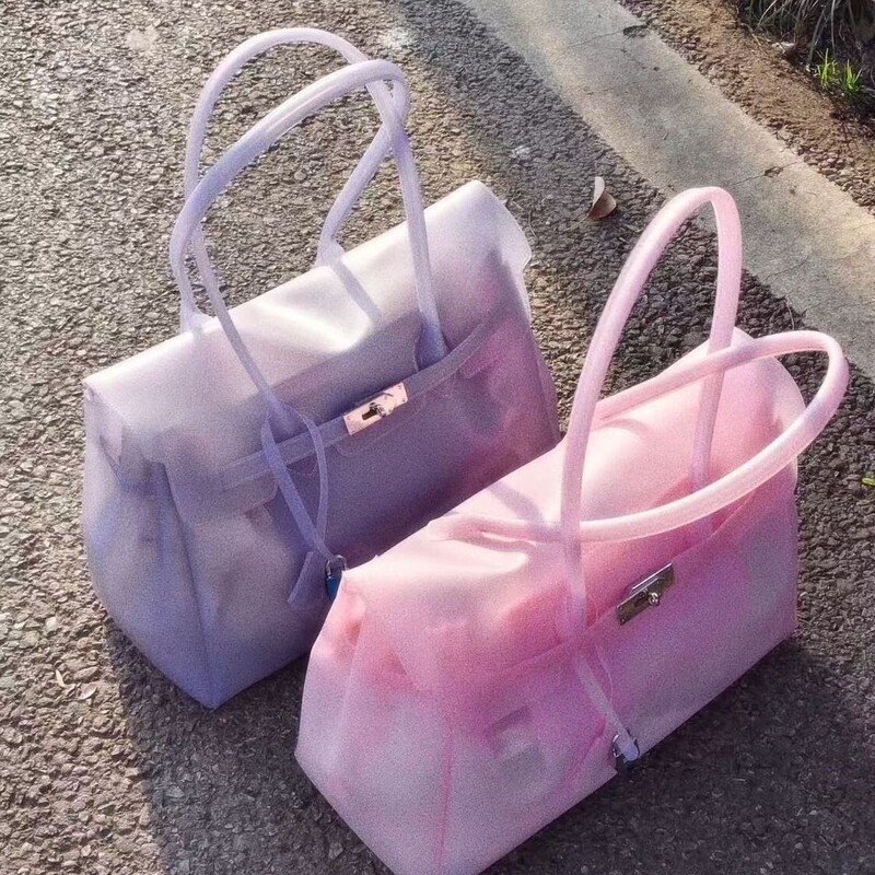 2026 Same Style Jelly Bag, New Summer Commuter Tote Bag, Fashionable Transparent Large-Capacity Underarm Bag, Women's Bag