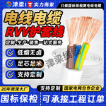 厂家直销RVV护套线2芯4平方电线国标铜芯工程软线开关插座电源线